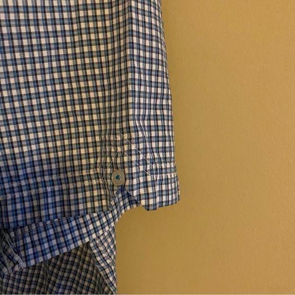 🎈$10 add on MEN’S Ben Sherman Short sleeve shirt. Blue small plaid. - Picture 5 of 5